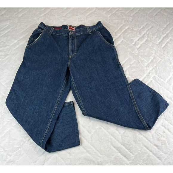Vintage Tommy Hilfiger Jeans Mens Carpenter Red Label Hip Hop Baggie - Sz 32x27 - Picture 2 of 11
